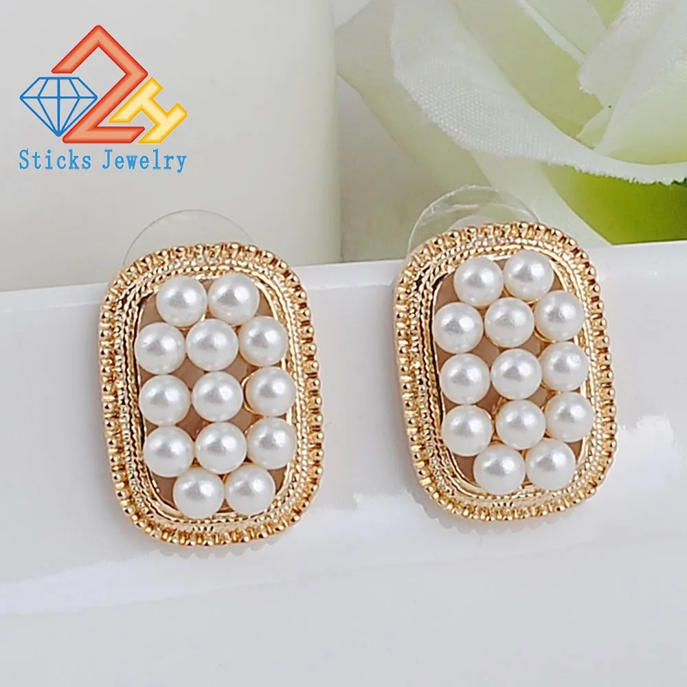 

Modern Stud Earrings Fashion Alloy Cute Geometric Earrings Pearl Earrings Female Jewelry