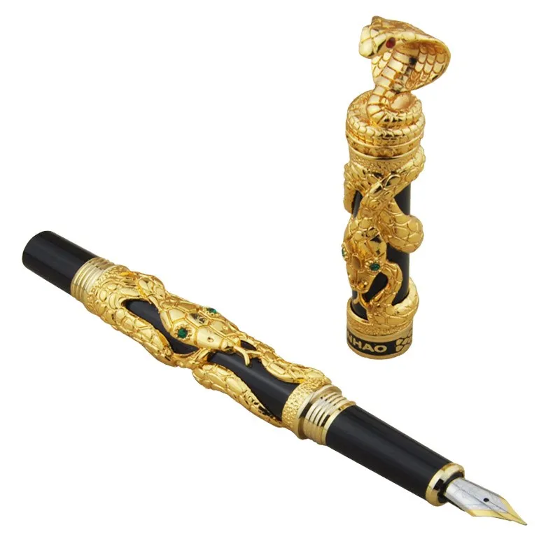1 шт. Jinhao 3D перьевая ручка в виде змеи Роскошные Металлические перьевые ручки