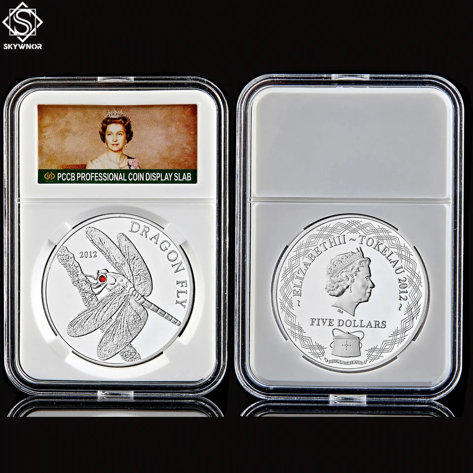 2012 Реплика токелу животное дракон Fly Elizabeth II Серебряная сувенирная КОПИЯ монета с