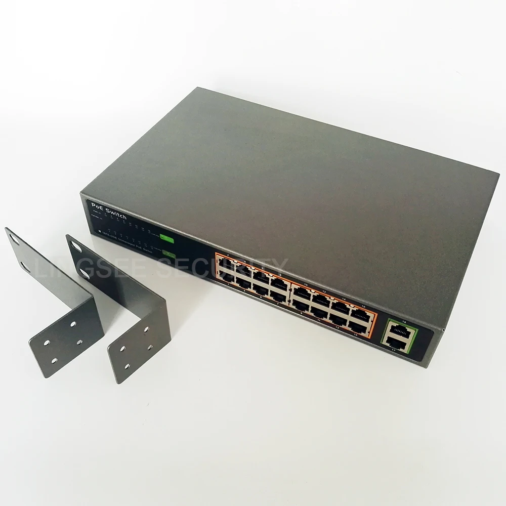 Коммутатор PoE 16 портов 100 Мбит/с IEEE802.3af/IEEE802.3at 48 В | Безопасность и защита