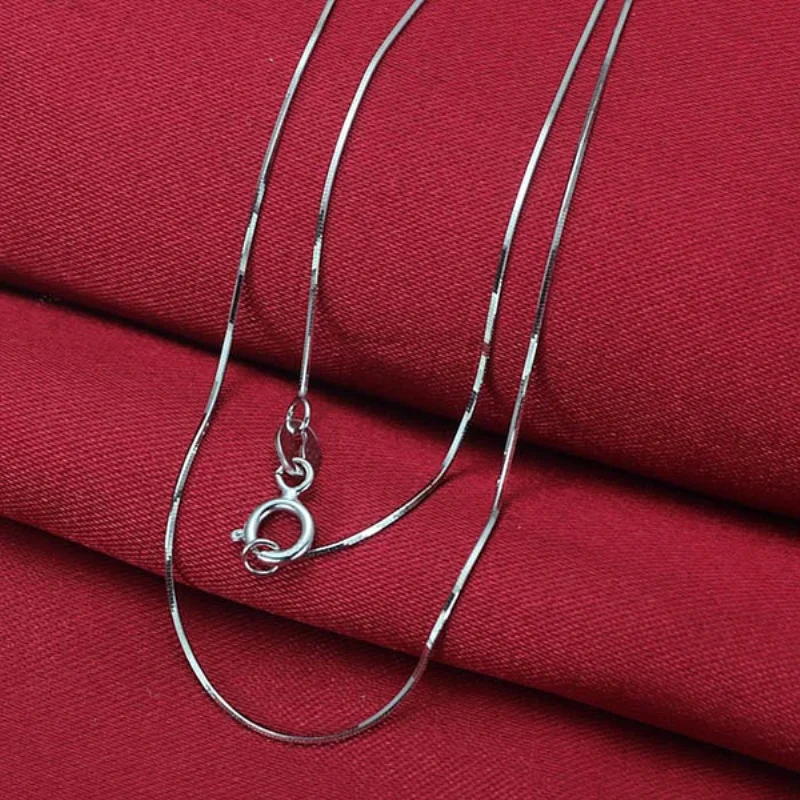 Подлинная цепочка из белого золота 18 карат унисекс дизайн удачи змея ожерелье 0 6