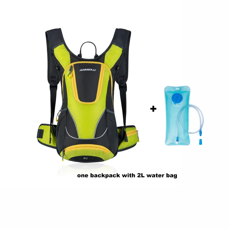 yellow with water ba 12L дышащий рюкзак для велоспорта, водонепроницаемый велосипедный рюкзак для бега спортивный мотобайк гидратации рюкзак для мужчин, без сумки для воды - Цвет: yellow with water ba