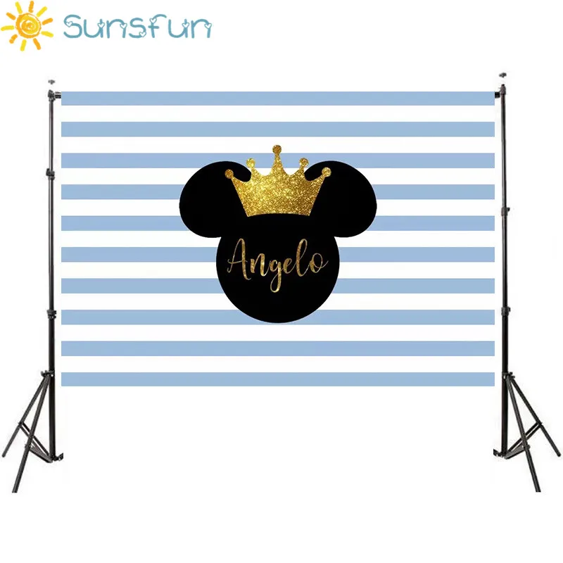 Sunsfun мальчик мультфильм Синий Микки Минни Маус Пользовательские Фотографии студии задние фоны новорожденный день рождения фон для фото на вечеринке sxy930
