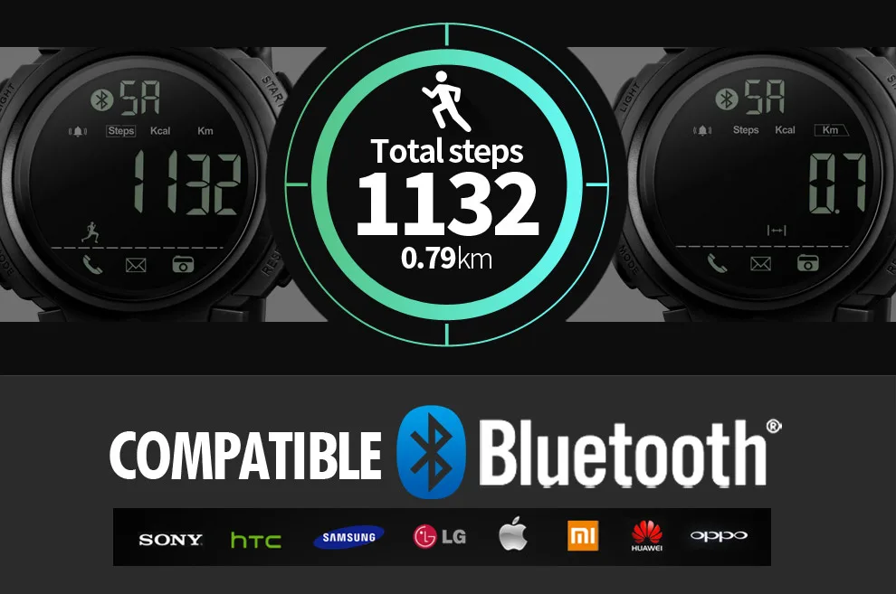 SKMEI Модные Смарт часы мужские калории шагомер Bluetooth часы Удаленная камера Водонепроницаемые наручные часы Relogio Masculino 1301