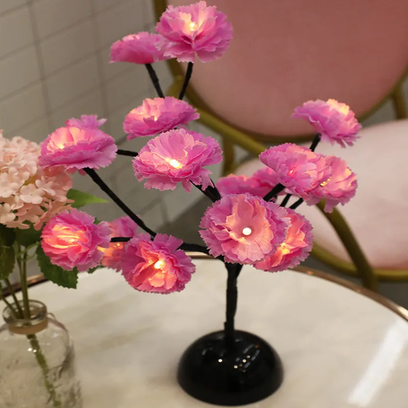 Светодиодсветильник настольная лампа в виде ветвей хризантемы камелии