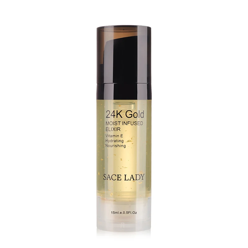 Rose Gold SACE LADY, основа под макияж, основа, Праймер, 24 К, золото, эликсир, масло, для лица, эфирное масло, матовая, против старения, макияж, бренд, косметика, TSLM1 - Цвет: Rose Gold