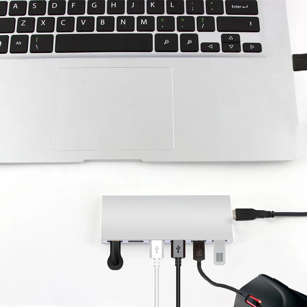 CHYI мульти концентратор USB 2 0 Алюминиевый сплав 7 портов сплиттер внешний адаптер