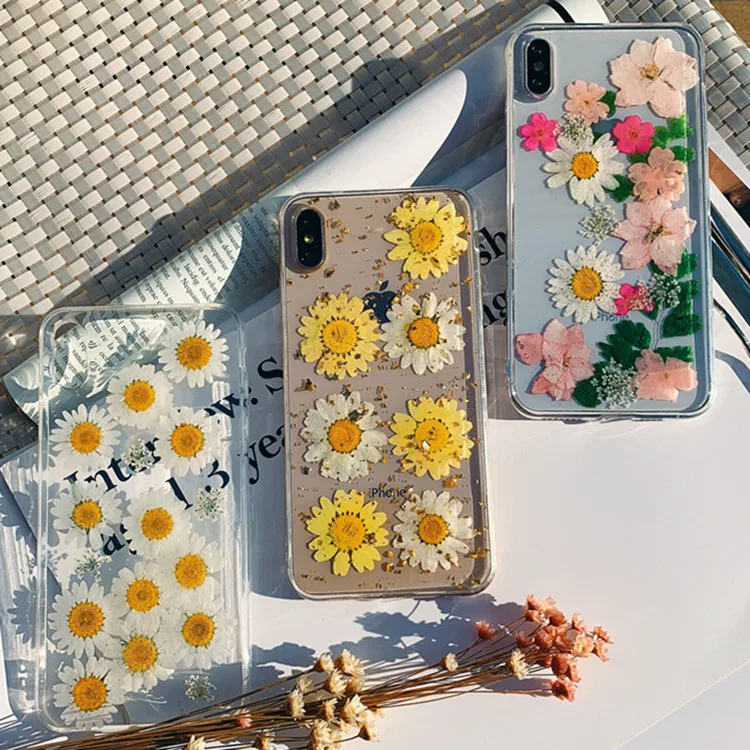Hyun ya золотой фольги красочный настоящий цветок iPhone Max мобильный телефон чехол для