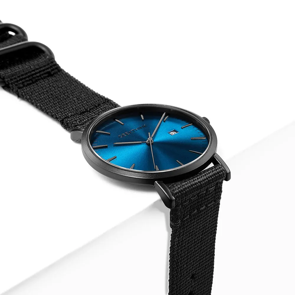 Ультра тонкие мужские часы кварцевые тканевые Relojes Простые аналоговые японские