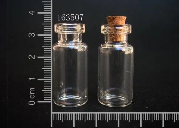 20 шт 2 мл 16x35 мм Маленькая прозрачная стеклянная бутылка флакон кулон с пробкой и