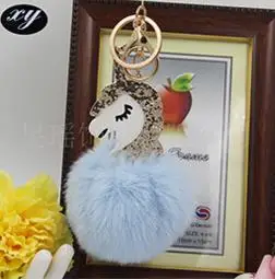 New Arrival Super Cute Rainbow Horse Unicorn Fluffy Faux Fur Pompom Keychian Pendant Bag Charms Handbag Accessory Purse Ornamen | Украшения
