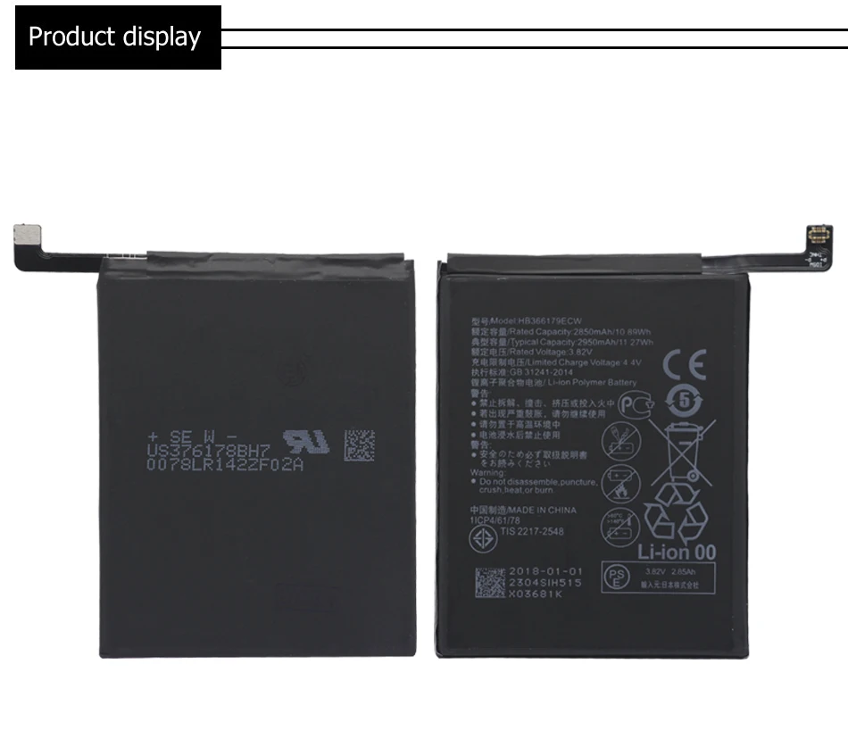 Hua Wei аккумулятор для телефона HB366179ECW 2950 мАч для huawei Nova 2 Nova2 CAZ-TL00 CAZ-AL10 оригинальные Сменные Аккумуляторы