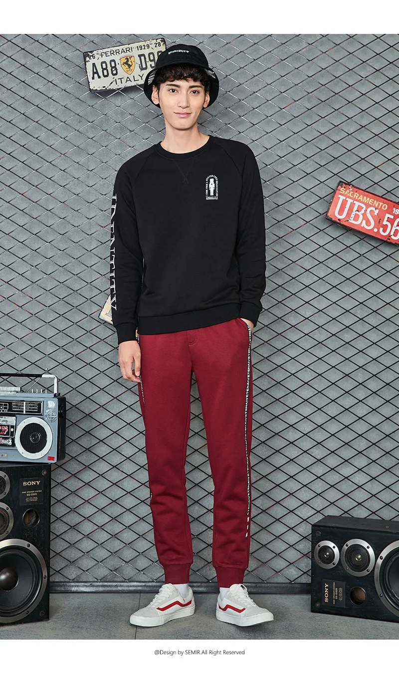 SEMIR брюки мужские толстые теплые флисовые хлопковые спортивные брюки черные брюки эластичные повседневные джоггеры модные уличные джоггеры