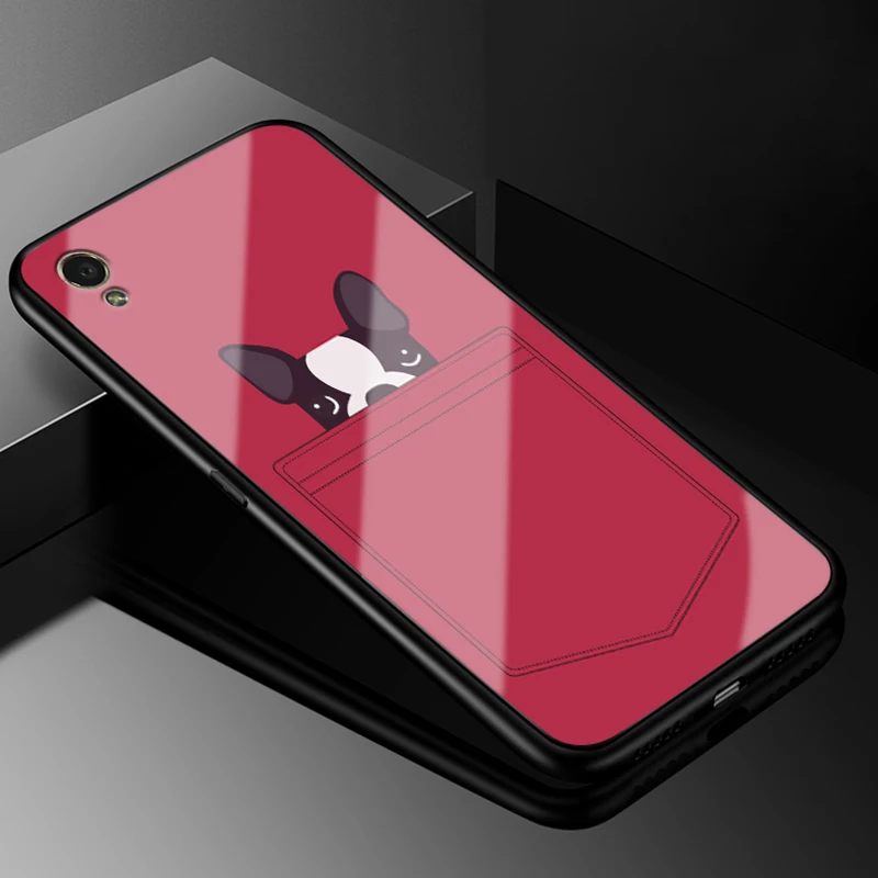 Для Oppo A37 чехол 5,0 ''стеклянная жесткая задняя крышка для Oppo A37 телефонный чехол s Черный силиконовый бампер Coque для OPPOA37 A 37 A37M A37F - Цвет: 19