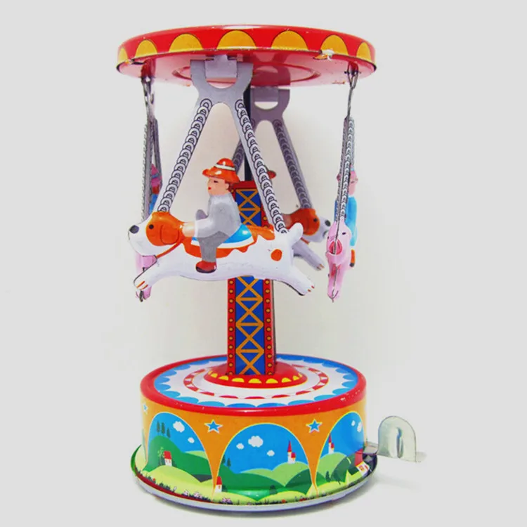 

New Arrivals Kids Toy Wind Up Carousel Metal Tin Toys Collectible Classic Birthday Gift Wind Up Toys for Children Adults Boys