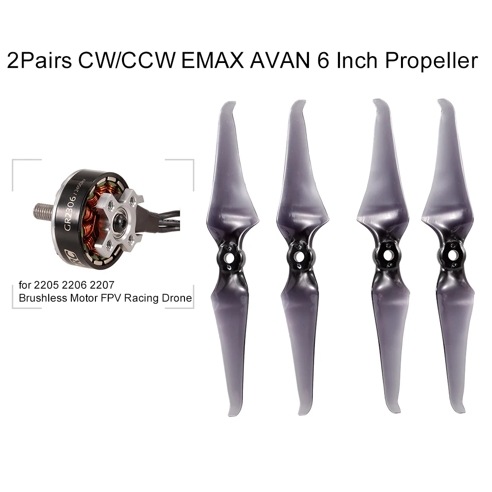 2 пары бесщеточный двигатель EMAX Hawk 5 FPV гоночный Дрон 6 дюймов для дрона CW/CCW AVAN 2205 2206
