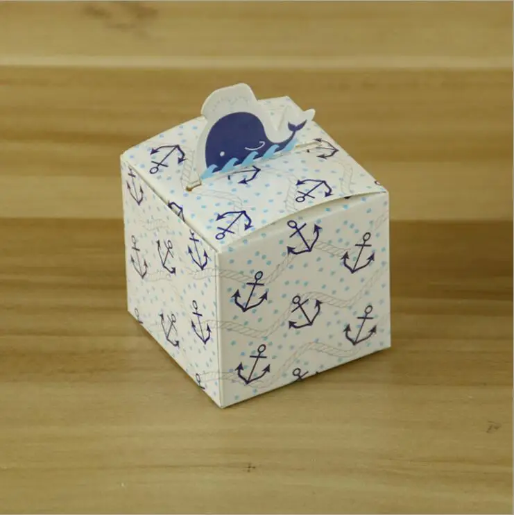 50 шт./лот новинка конфетная коробка с морским Китом для маленьких мальчиков
