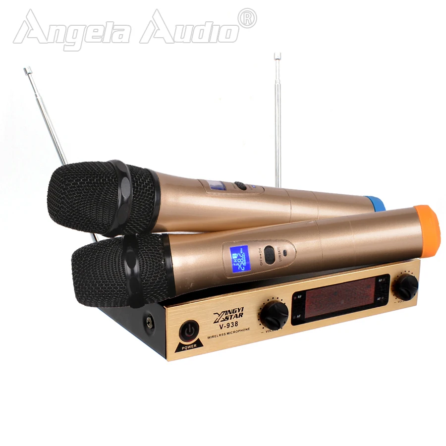 Профессиональный беспроводной микрофон для караоке 2 канальный приемник ручной