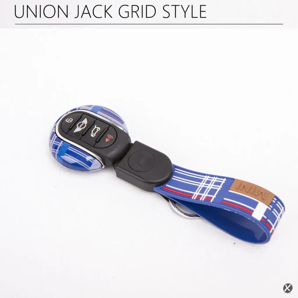 Чехол для ключа с синей сеткой Mini Cooper F55 F56 one Fun Smart Key|smart key case|mini cooper casekey case mini |