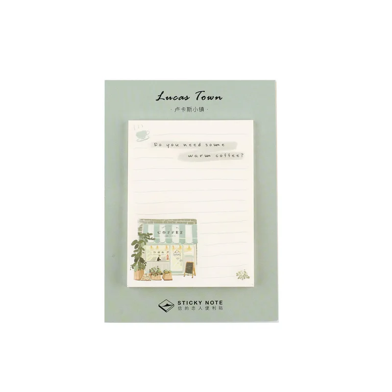 TUNACOCO 30 листов Lucas Town Sticky Note блокнот стикер для украшения офиса школьные