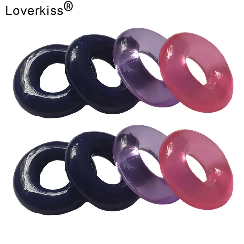 Loverkiss 4 шт. мягкое кольцо для пениса секс-игрушки мужчин задержка эякуляции