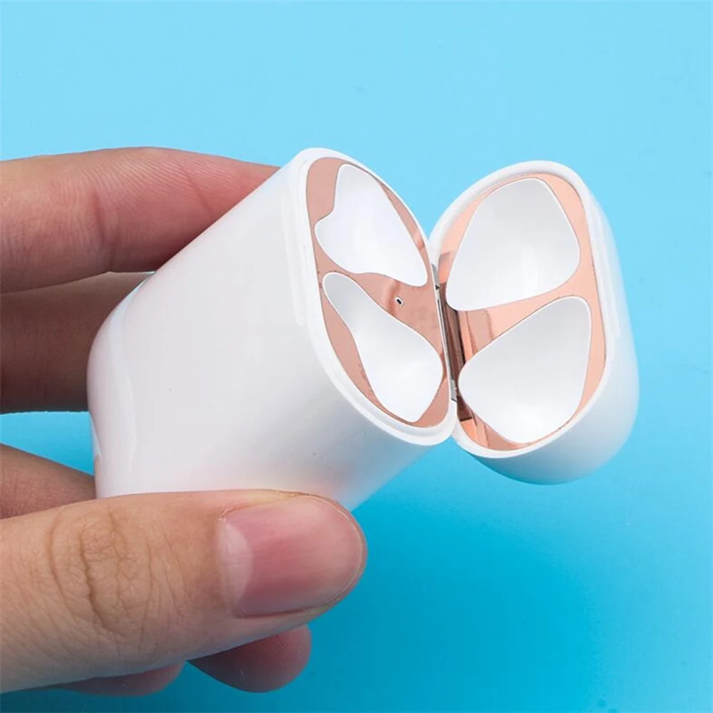 Caseier Проводные модели Универсальный клеящийся порошок для Airpods 1 2 Металл Bluetooth