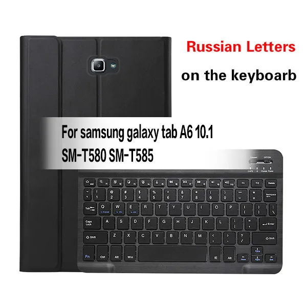 Black Russian Отдельно стоящая Беспроводная Bluetooth клавиатура SM-T580 чехол для Samsung Galaxy Tab A A6 10,1 T580 T585 SM-585 подставка чехол Funda+ Flim+ ручка - Цвет: Black Russian