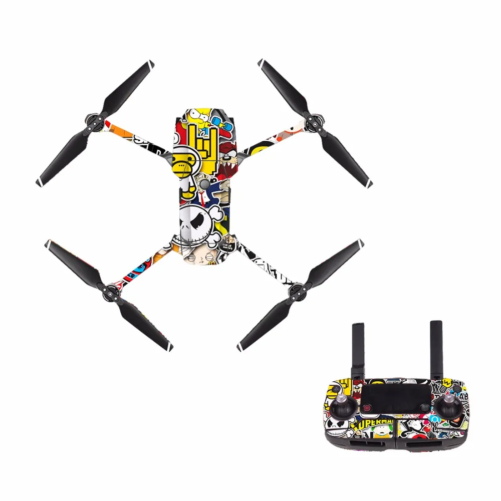 [M0052] мультфильм Граффити Для DJI Mavic Pro Наклейка Обложка Корпус дрона + пульт