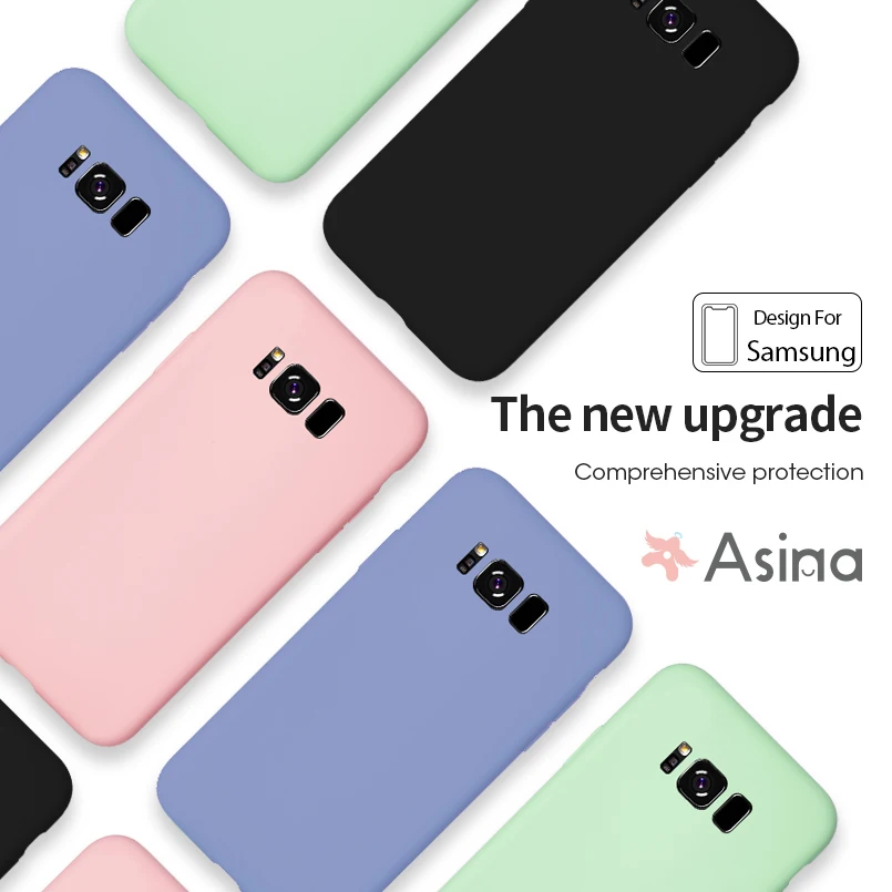 Оригинальный жидкий силиконовый чехол для Samsung Galaxy S8 S9 S10 плюс крышка обычный