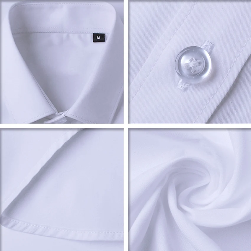 Мужская деловая рубашка однотонного цвета приталенная с длинным рукавом мужская