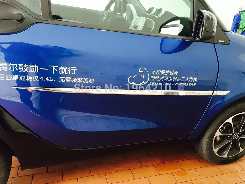 Для Merced-Benz Smart 453 2015-2018 ABS Хромированная Боковая дверь корпус молдинг лайнер