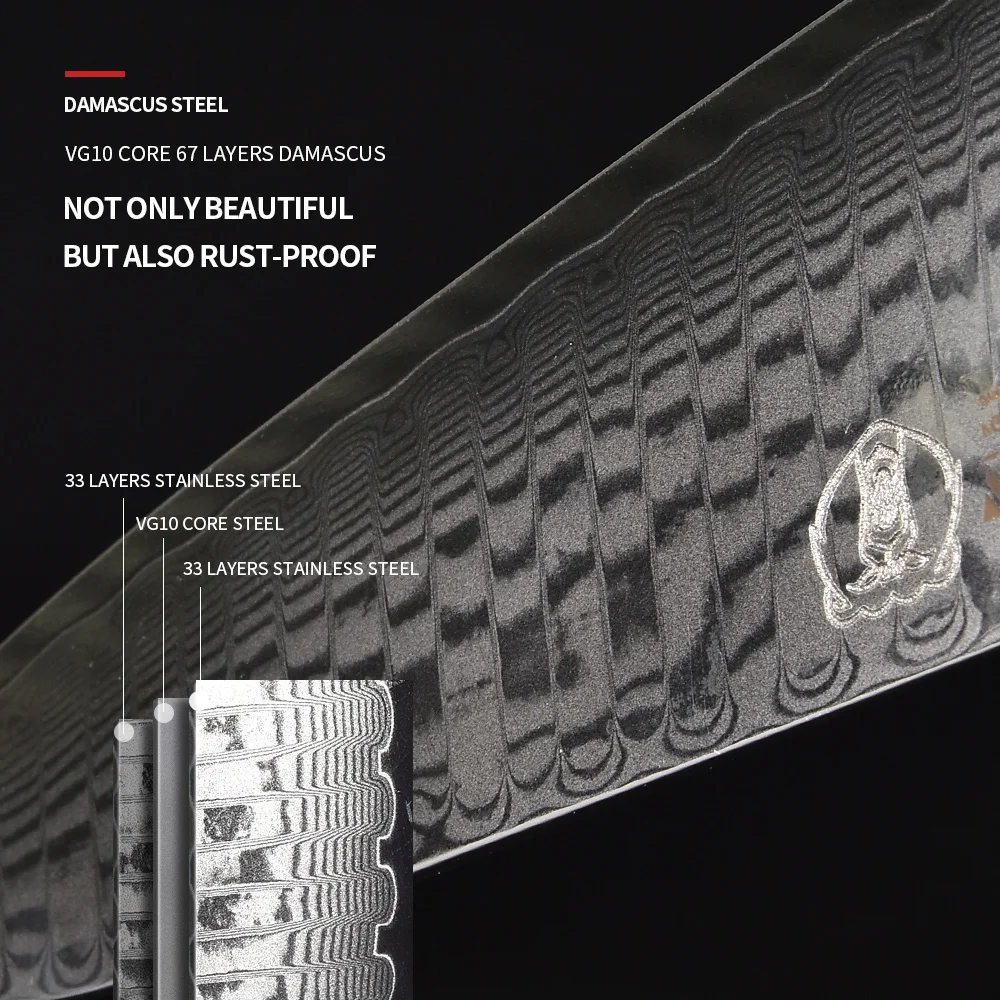 Wallop нож сантоку из дамасской стали японские кухонные ножи VG10 7 5 дюймов резак