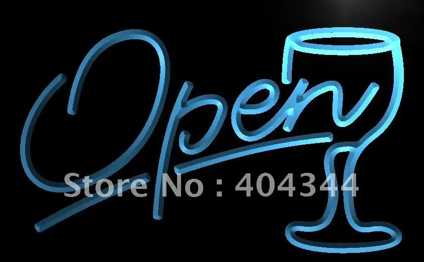 LB536- Script OPEN Стекло Коктейли Бар светодиодный неоновый светильник знак | Дом и сад