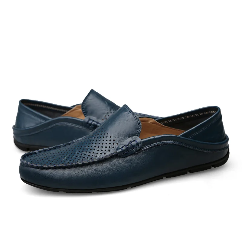 big size 38-46 slip on casual men loafers spring and autumn mens moccasins shoes genuine leather men's flats New | Обувь