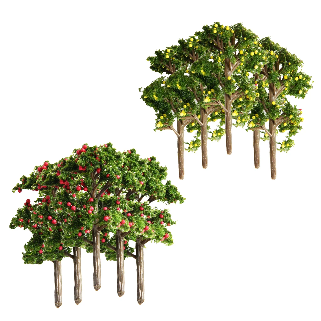

10Pcs Model Fruit Tree Layout for DIY Landscape Scenery Sand Table Dioramas Accs