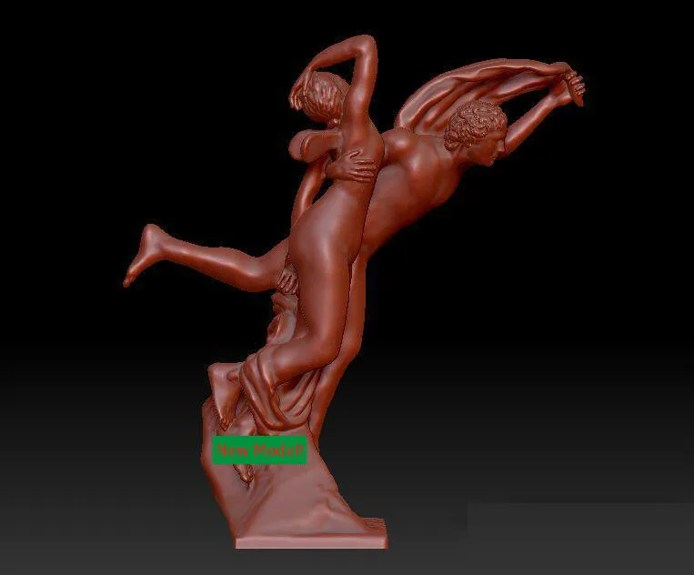 Модель 3D модель рельеф STL формат файла богини милосердия Купидон и психика |