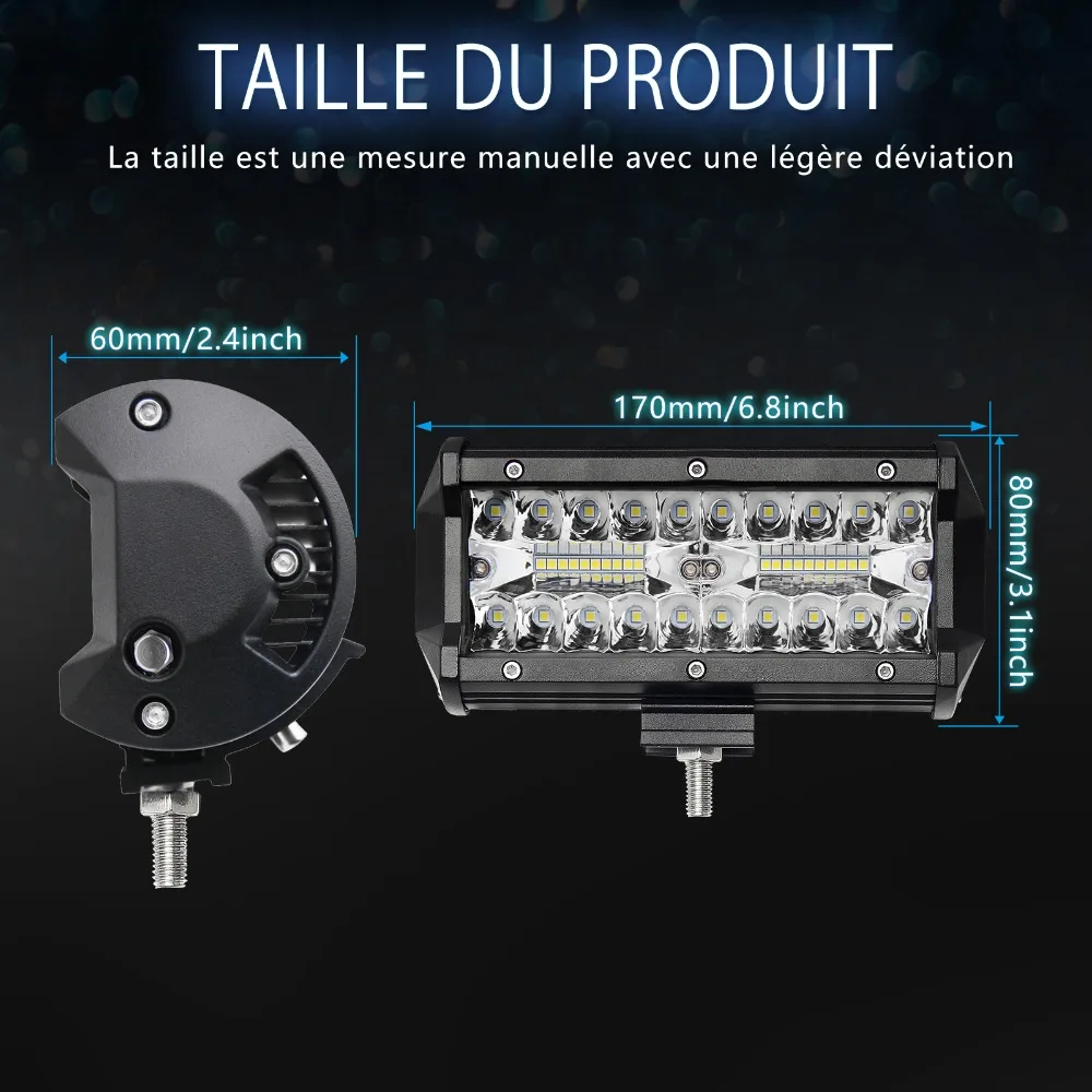 CO LIGHT 3 рядный светодиодный световой бар 7 &quot120 Вт внедорожный комбинированный