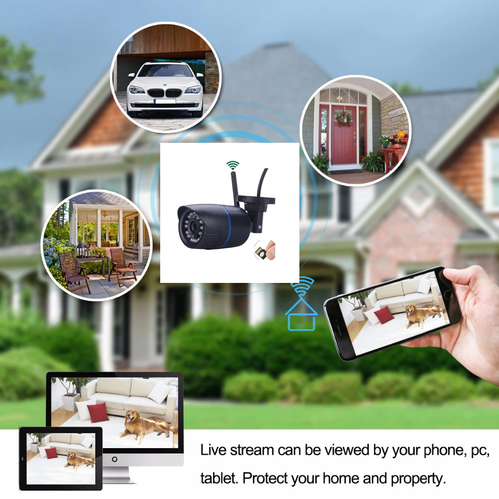 Wouwon Full HD 1080P Водонепроницаемая наружная ip камера Wifi беспроводная безопасности