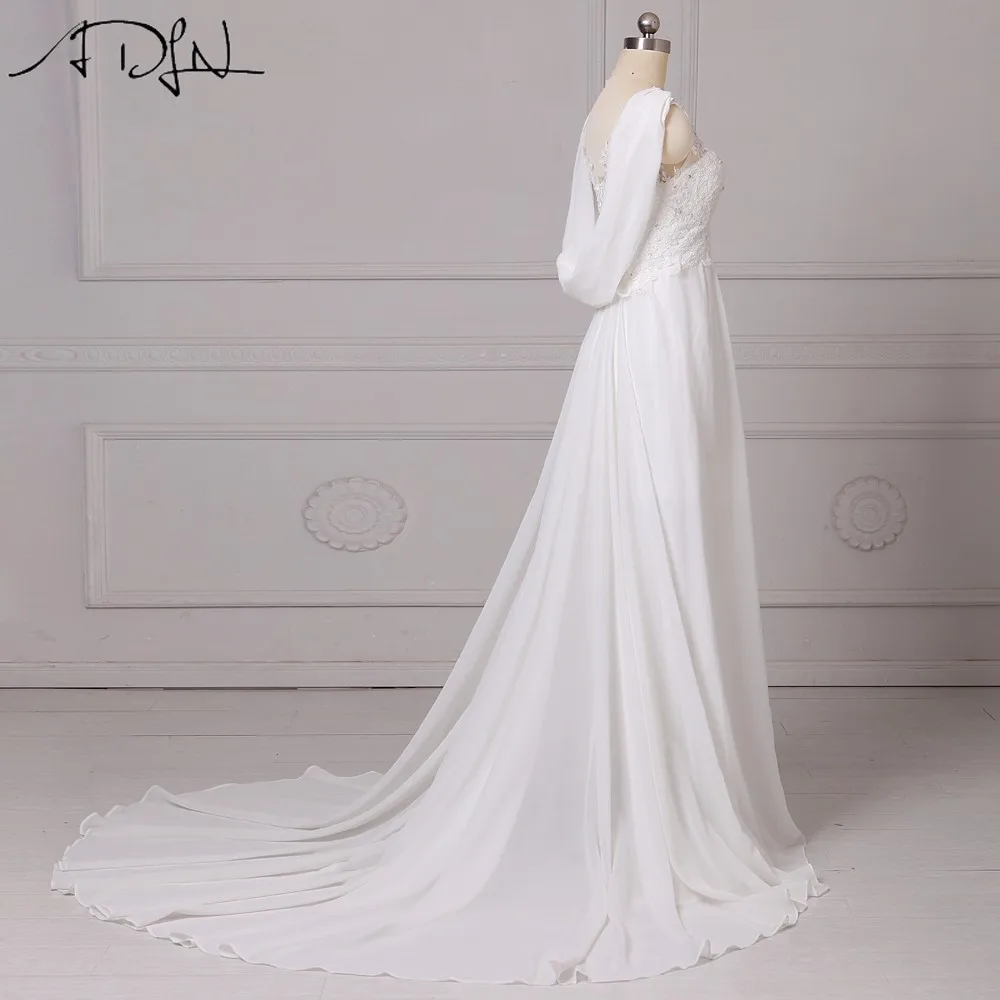 Женское шифоновое свадебное платье ADLN пляжное невесты без рукавов с V образным