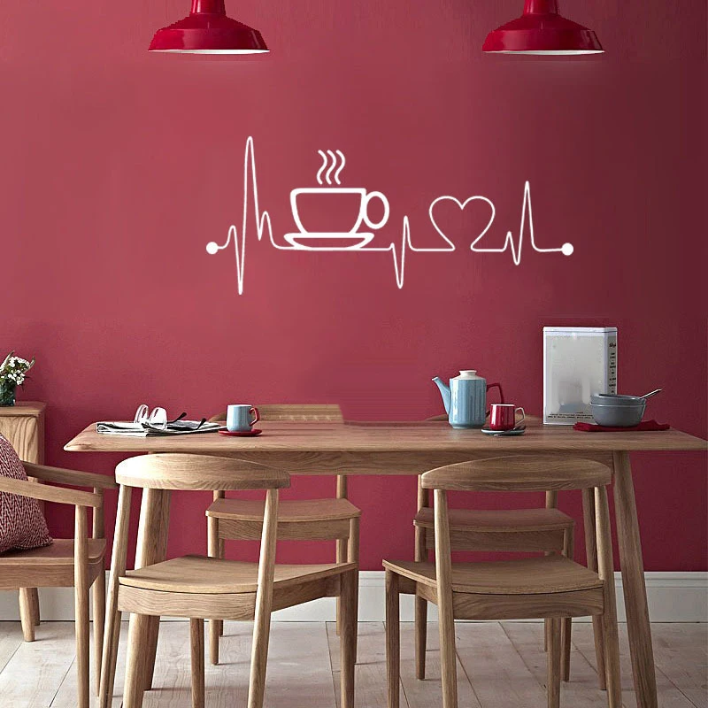 Виниловые наклейки на стену художественный стиль дизайн фон креативный кофе ПВХ