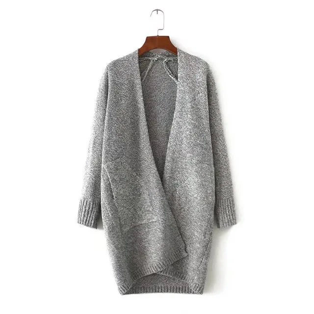 2017 Long Loose Cardigan Large Pocket Knitted sweater Women Autumn And Winter European American sweaters Vestidos MMY69188 |