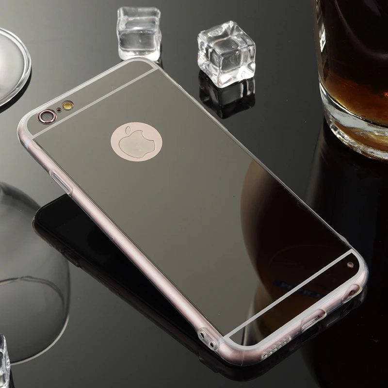 6S розовый золотой чехол для телефона Apple iPhone 6 зеркальный Мягкая Задняя накладка