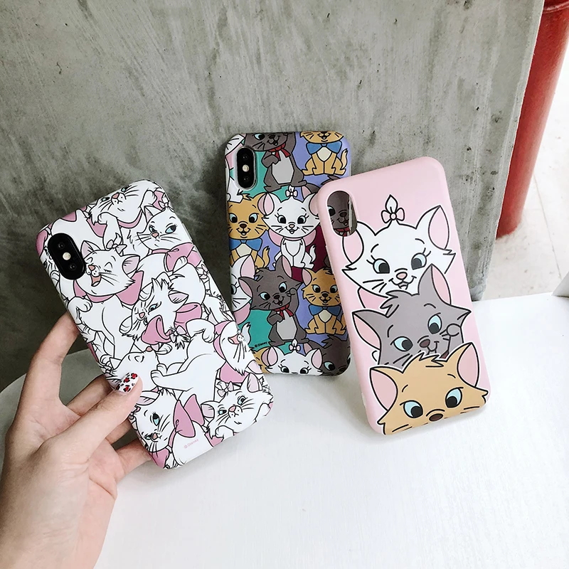 Милый розовый мягкий силиконовый чехол для телефона Marie Cat для iphone 6, 6s, 6 s, 7, 8 plus, чехол с героями мультфильмов для iphone X, XR, XS, MAX, чехол