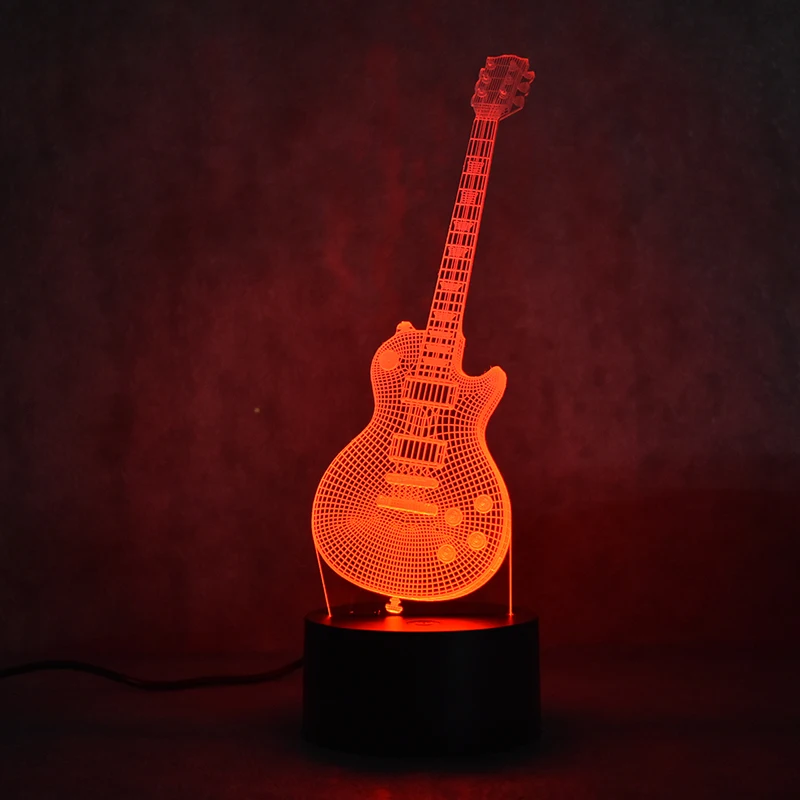3D Led визуальный Красочный USB настольная лампа креативная Мода Музыка электрогитара лампа Декор подарки Lampara детский спальный ночник