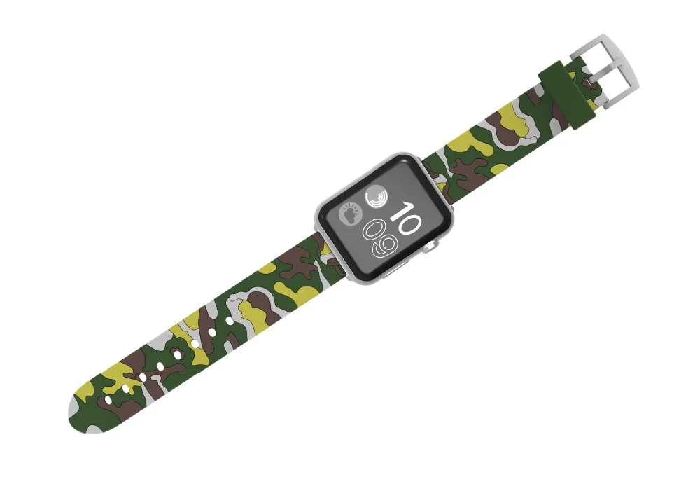 Камуфляжный спортивный силиконовый ремешок для iWatch 38 мм 42 камуфляжный браслет с