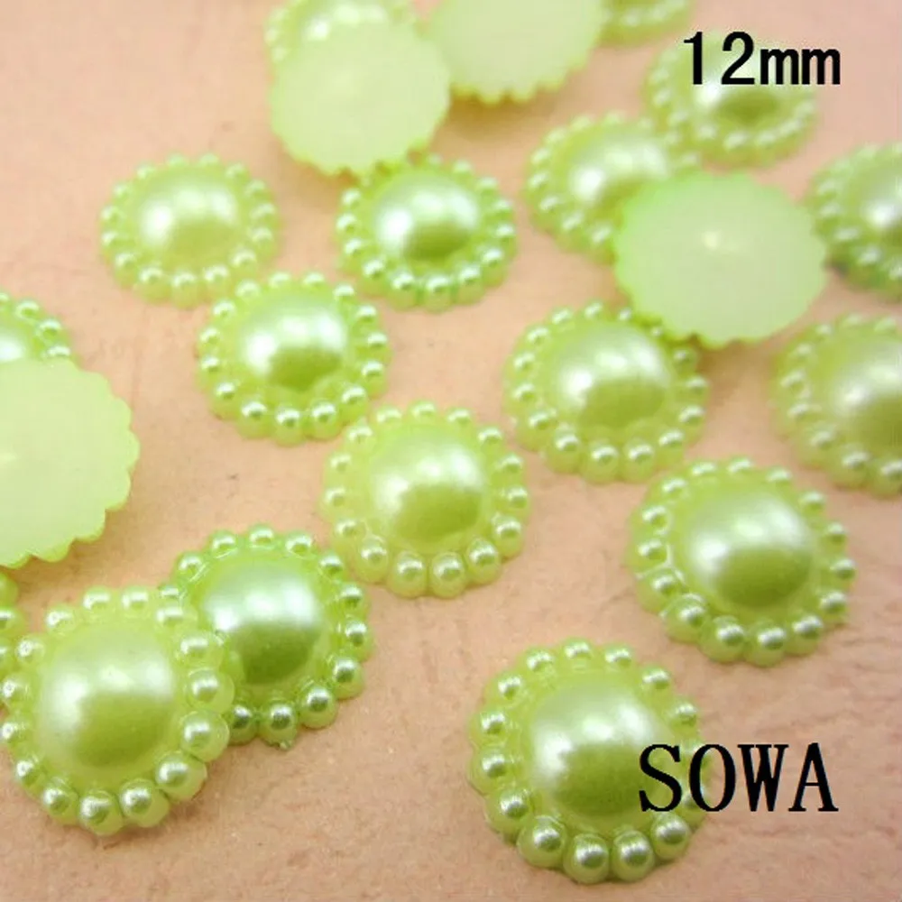 Бесплатная доставка 72 шт./лот 13 мм искусственный жемчуг полукруглые Цветочные