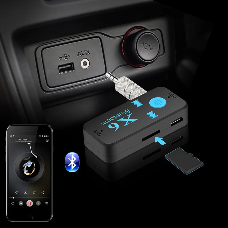 Беспроводной автомобильный Bluetooth-приемник kebidu X6 3 5 мм | Автомобили и мотоциклы