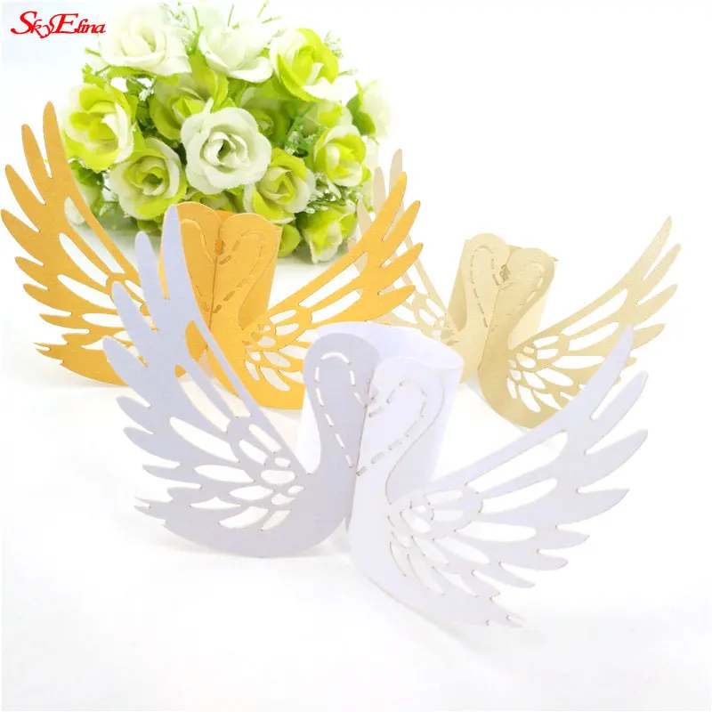 100 шт./лот кольцо для салфеток в форме лебедя отелей свадебные принадлежности