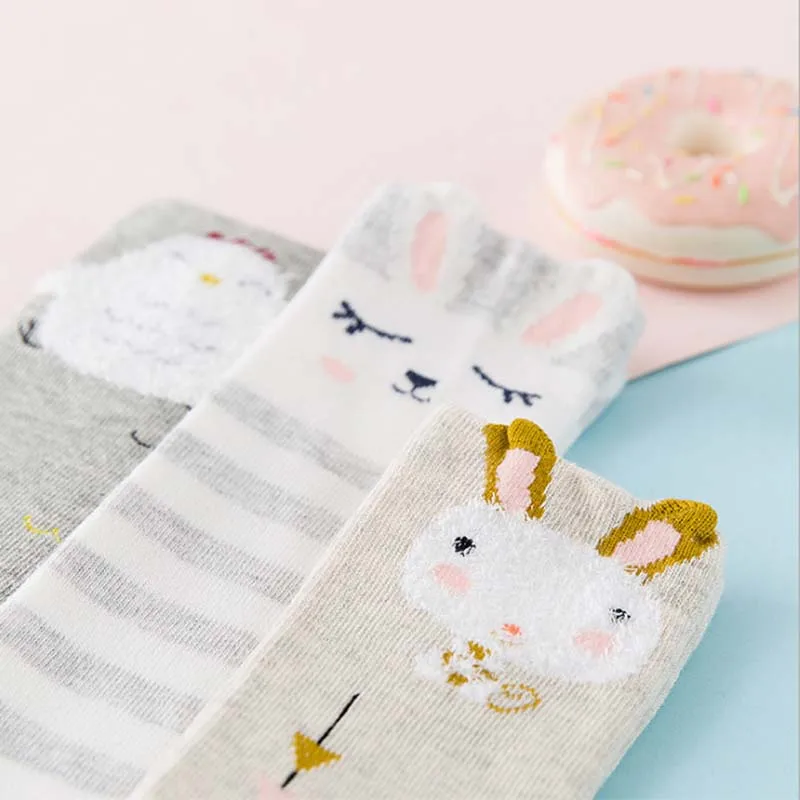 3 пар/лот новые детские носки гольфы для малышей подколенки девочек длинные