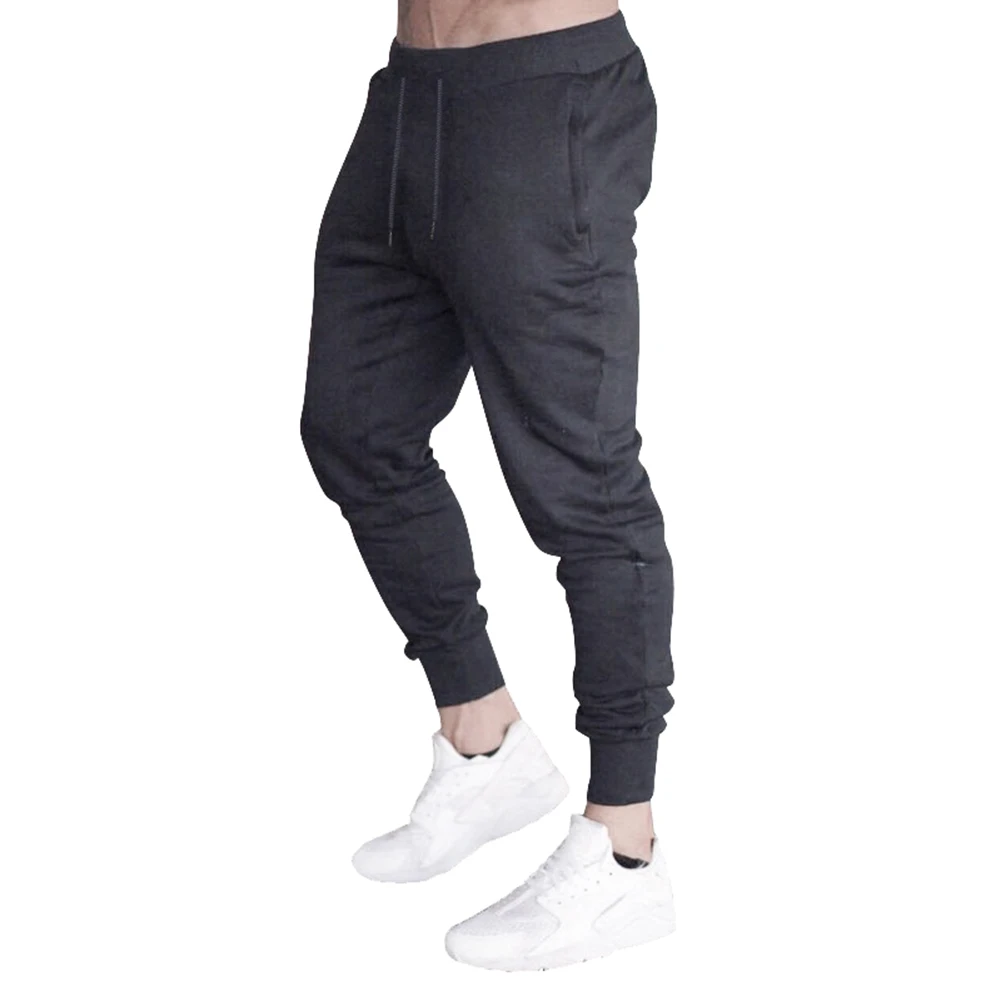 New Hot Men Slim Fit Solid Color Pants Trousers Drawstring Casual for Jogging Sport YAA99 | Мужская одежда